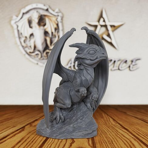 AUSPDICE Dungeons and Dragons Young Dragon Miniature-32mm Unpainted DND Minis, Tabletop RPG Game Fantasy Figure, Perfect RPG Gift for Role Playing Gamers & Dragon Lore Enthusiasts-AMG13 in Saudi Arabia