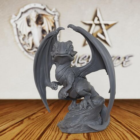 AUSPDICE Dungeons and Dragons Young Dragon Miniature-32mm Unpainted DND Minis, Tabletop RPG Game Fantasy Figure, Perfect RPG Gift for Role Playing Gamers & Dragon Lore Enthusiasts-AMG13 in Saudi Arabia