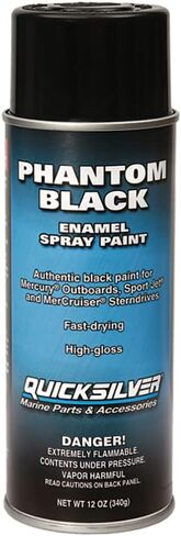 Quicksilver 802878Q1 Phantom Black - Gloss Enamel Spray Paint 12 Ounce (Pack of 1) in Saudi Arabia