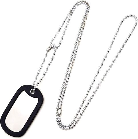 25 Pack Blank Military Dog Tags Stainless Steel ID Tag Blanks for Engraving Customization and DIY Fits #3 Ball Chain Necklaces Matte Finish with 5/32 Inch Hole Unstamped and Unused in Saudi Arabia