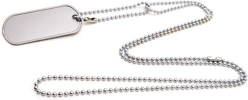 25 Pack Blank Military Dog Tags Stainless Steel ID Tag Blanks for Engraving Customization and DIY Fits #3 Ball Chain Necklaces Matte Finish with 5/32 Inch Hole Unstamped and Unused in Saudi Arabia