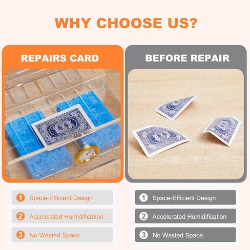 Chunful 11 Pcs Card Flattening Kit Included 1 Humidor Humidity Box, 2 Acrylic Plates, 4 Vises, 4 Clamps Card Care Tool Accessory Restoration Kit for Bent Trading Tcg Repair in Saudi Arabia