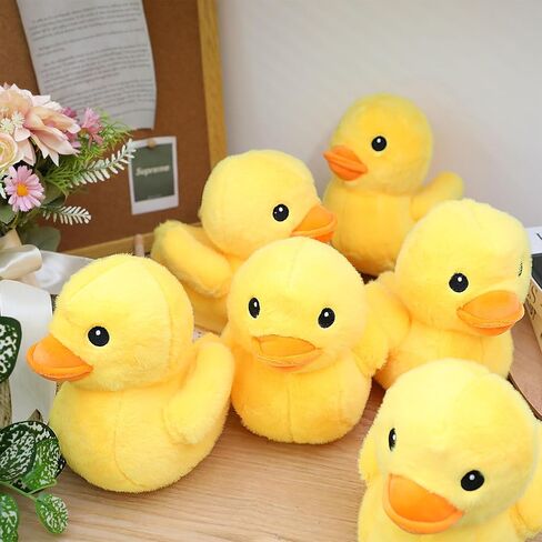 Jerify 6 Pcs Plush Yellow Duck Toys 9 Inch Stuffed Cute Duck Playset for Boys and Girls Decoration Pillow Animal Dolls Birthday Gift Baby Theme Party Soft Cuddle Sleeping Bed in Saudi Arabia