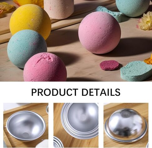 12 قطعة بقطر 5.3 سم/ 2.1 بوصة لتقوم بها بنفسك مجموعة قوالب كرات الاستحمام الفوارة لصنع الحرف اليدوية in Kuwait