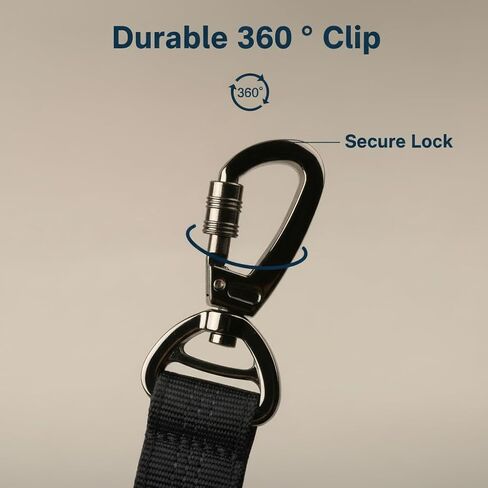 Heavy Duty Dog Leash with Dual Padded Handles, Reflective Stitching, Bungee Shock Absorber - 23-50in Adjustable Nylon Leash, Black in Kuwait