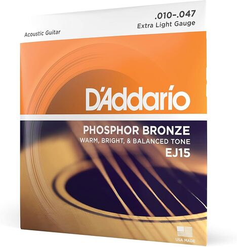 D'Addario Acoustic Guitar Strings, Phosphor Bronze, EJ26-10P, Custom Light Gauge 11-52, 6-String Set, Pack of 5 in Saudi Arabia