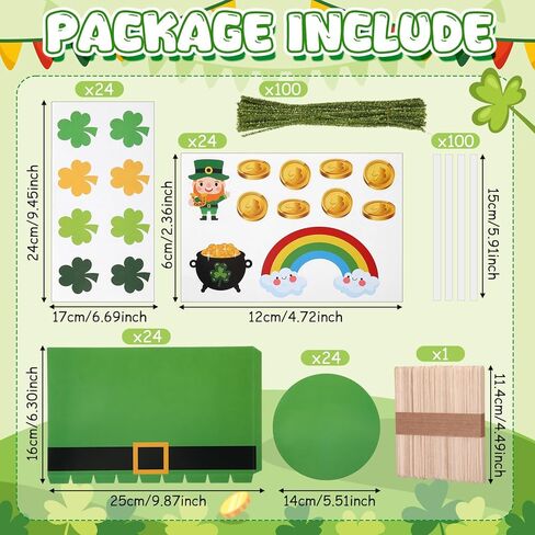 Hollowfly 24 Sets Leprechaun Trap Kit St Patrick's Day Decorations Catch a Leprechaun Trap Craft Bulk for St. Partrick Day Party Supplies Classroom Activity in Saudi Arabia