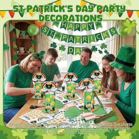 Hollowfly 24 Sets Leprechaun Trap Kit St Patrick's Day Decorations Catch a Leprechaun Trap Craft Bulk for St. Partrick Day Party Supplies Classroom Activity in Saudi Arabia