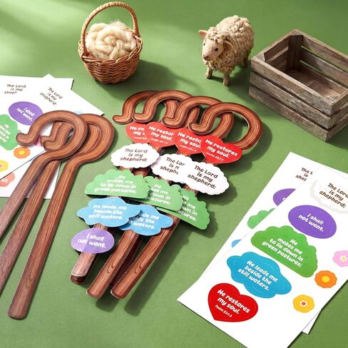 Tinlade 24 Sets Shepherds Staff with Verses of Psalm 23 Craft Religious Crafts for Sunday School Vbs Psalm Classroom Church Supplies in Saudi Arabia