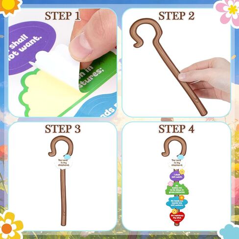 Tinlade 24 Sets Shepherds Staff with Verses of Psalm 23 Craft Religious Crafts for Sunday School Vbs Psalm Classroom Church Supplies in Saudi Arabia