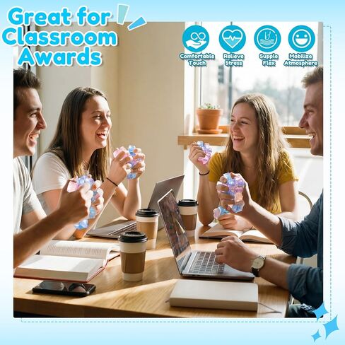 100 Pcs Mini Ice Cube Stress Balls Bulk Squeeze Square Ball Sensory Stress Relief Mini Ice Cube for Valentines Gifts Prize Birthday Party Favor Bags Box Filling, 4 Colors in Kuwait