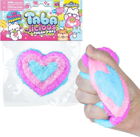 ORB Tabalicious Sugar Pops TABA Squishy Rainbow Heart Toy - الأزرق والأرجواني والوردي القلب مع البريق - لينة، لزجة TABA Squishies - متعة اسفنجي الإجهاد الكرة اللعب - Kawaii ألعاب فيدجيت للأطفال والكبار in Saudi Arabia
