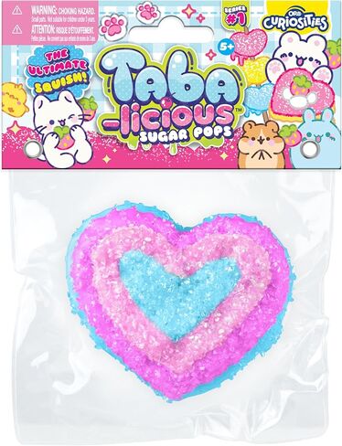 ORB Tabalicious Sugar Pops TABA Squishy Rainbow Heart Toy - الأزرق والأرجواني والوردي القلب مع البريق - لينة، لزجة TABA Squishies - متعة اسفنجي الإجهاد الكرة اللعب - Kawaii ألعاب فيدجيت للأطفال والكبار in Saudi Arabia