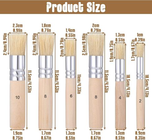 6pcs Stencil Brush Set 6 Sizes Wooden Stencil Brushes Natural Bristle Template Paint Brushes for Acrylic Paint Oil Watercolor Art Painting On Wood Wall DIY Art Crafts Card Making in Saudi Arabia