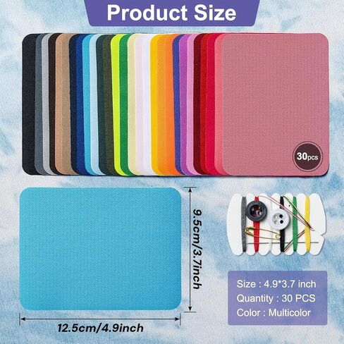 1 Set Fabric Iron Patches Color Rectangular Imitation Denim Cloth Repair Patches for DIY Clothing Hats Bags and More Durable Adhesive Ironing Supplies in Saudi Arabia