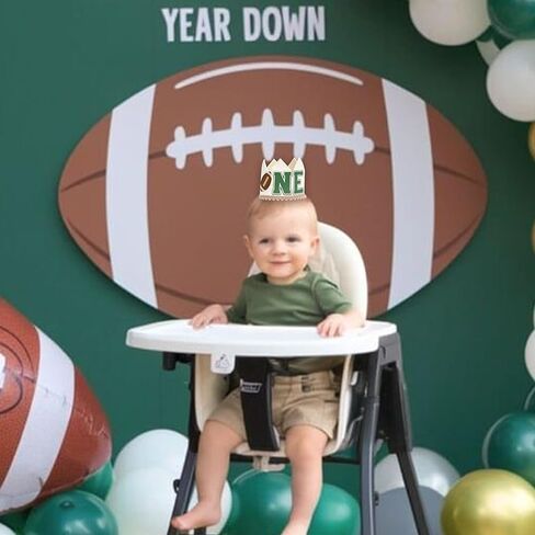 Football Theme Birthday Crown - First Birthday Mini Party Hat for Baby, First Year Down Party Headband in Saudi Arabia