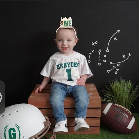 Football Theme Birthday Crown - First Birthday Mini Party Hat for Baby, First Year Down Party Headband in Saudi Arabia