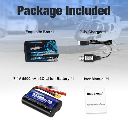 بطارية URGENEX TX16S بقدرة 5500 مللي أمبير في الساعة بقدرة عالية 7.4 فولت 2 ثانية مع قابس مزدوج XT30&JST مناسب لجهاز التحكم عن بعد Boxer/TX16S، TX18S، RC4GS، RC6GS، TX12 RC جهاز إرسال متوافق مع شاحنة سيارة RC in Kuwait