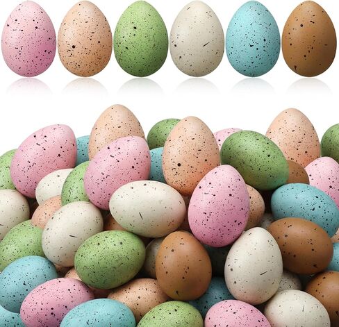36 Pcs Easter Speckled Eggs Plastic Speckled Egg Decorative Pastel Eggs Easter Bird Egg for Bowl Vase Basket Fillers DIY Spring Party Decor Favors Home Centerpiece Displays Decorations in Saudi Arabia