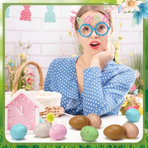 36 Pcs Easter Speckled Eggs Plastic Speckled Egg Decorative Pastel Eggs Easter Bird Egg for Bowl Vase Basket Fillers DIY Spring Party Decor Favors Home Centerpiece Displays Decorations in Saudi Arabia