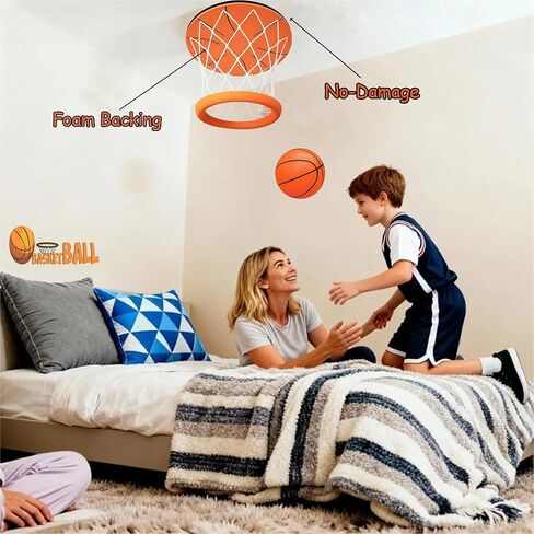 Ceiling Basketball Hoop,Hanging Indoor Basketball Hoop,Mini Basketball Goal with Soft Ball for Bedroom Office, Funny Stress-Relieving Toy for Adults and Kids,No Assembling in Saudi Arabia