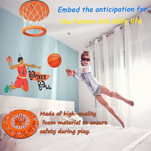 Ceiling Basketball Hoop,Hanging Indoor Basketball Hoop,Mini Basketball Goal with Soft Ball for Bedroom Office, Funny Stress-Relieving Toy for Adults and Kids,No Assembling in Saudi Arabia