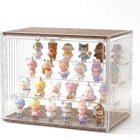 Acrylic Display Case for Collectibles, 4-Tier Clear Display Box with Removable Shelves, Stackable Organizer with Magnetic Door for Figures, 1 Pack in Saudi Arabia