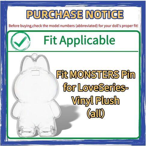 2PCS Protective Display Case for Monsters Pin for Love Series - for 4.13in (10.5cm) Vinyl Plush – Acrylic Clear Dustproof Cover with Silicone Straps, 360° Visibility and Durable Display Showcase. in Saudi Arabia