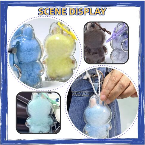 2PCS Protective Display Case for Monsters Pin for Love Series - for 4.13in (10.5cm) Vinyl Plush – Acrylic Clear Dustproof Cover with Silicone Straps, 360° Visibility and Durable Display Showcase. in Saudi Arabia