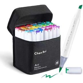 Chen Rui 180 Colors Brush Tip Alcohol Markers Dual Tip Art Marker Set Brush & Chisel Perfect for Illustration Artist Students Adult Coloring Sketching Back To School (180 Colors) in Saudi Arabia