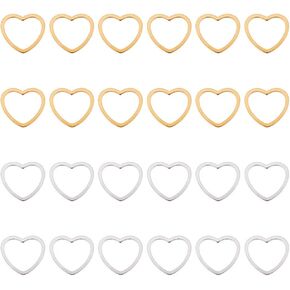 UNICRAFTALE 30Pcs 10.5mm Long 201 Stainless Steel Linking Rings Laser Cut Asymmetrical Heart Links Love Closed Jewelry Connectors Hollow Ring Connectors Links for Women Jewelry Making in Kuwait