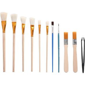 مجموعة فرش التذهيب، 10 قطع من فرشاة طلاء شعر الماعز بأوراق الذهب لطلاء الأكريليك وأوراق رقائق أوراق الذهب ذات الألوان المائية in Kuwait