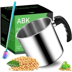 Candle Making Pouring Pot, 2.5LB Double Boiler Wax Melting Pot, 304 Stainless Steel Candle Making Pitcher, 1pc Spoon, Silvery Melting Pot with Heat-Resistant Handle and Dripless Pouring Spout Design in Kuwait