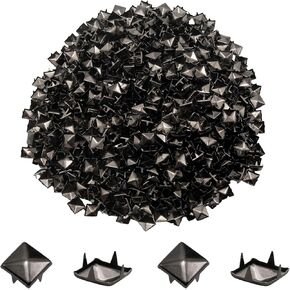 Funstreet 1000 Pcs Metal Studs 10mm Black Pyramid Studs for Clothing Leather Bag Craft in Kuwait