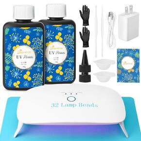 Bsrezn 1000g Bulk UV Resin Hard, Crystal Clear Large UV Cure Epoxy Resin Kit Premixed Resina UV Transparent Solar Activated Glue for Jewelry Making Fast Curing 1KG in Kuwait