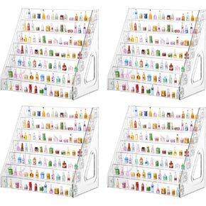 4 Pack 7 Layers Mini Brand Organizer Acrylic Display Rack for Mini Brands Collector Toys Large Capacity Desktop Mini Brand Display for Small Miniature Collectibles, Mini Brand Not Included in Kuwait