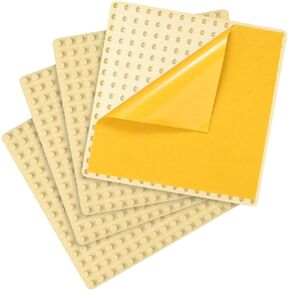 MIMAX Self-Adhesive Baseplates Compatible with DUPLO, Peel-and-Stick Baseplate for DIY Play Table or Wall - 4 Pack (10" x 10") (Beige) in Saudi Arabia
