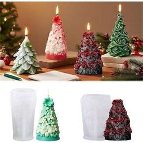 فروع الصنوبر والنجوم عيد الميلاد قوالب شموع اسطوانية لصنع الشموع، 3D DIY عيد الميلاد سلسلة سيليكون قالب الصابون لصنع الصابون، منقوش أسطواني راتنجات الايبوكسي قالب الصب لديكور المنزل in Kuwait