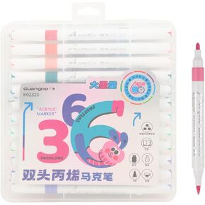 48 لونًا من أقلام طلاء الأكريليك، طرف مزدوج دائري وأطراف فرشاة للفن التفصيلي، والحرفية، والرسم الصخري، والخشب، والزجاج، والسيراميك in Kuwait