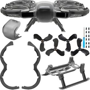 Neo 2 Drone Accessories Set - 4Pcs Kit with Propellers Foldable Landing Gear Camera Lens Cover Low Noise Blades Anti-Collision Ring Gimbal Protector for DJI Neo 2 Drone in Kuwait