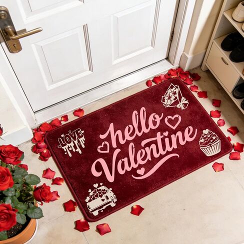 Konsait 8 PCS Valentine Door Mat Stencils for Painting, Reusable Valentine's Day Templates Love Kiss Heart Stencil Hello Valentine Stencil for Doormat Wood Floor Plastic Large Stencils in Saudi Arabia