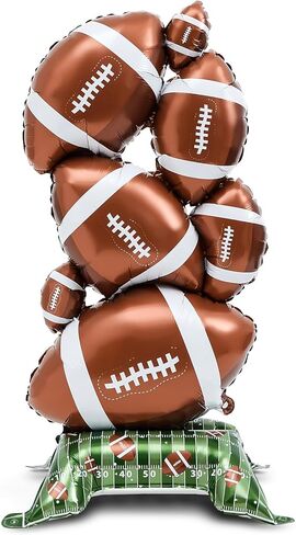 Soulchen 5 ft Giant Self Standing Football Foil Balloons for Birthday Supplies Sports Themed Party Decoration Supplies Indoor Outdoor(5ft Refers to Before Inflation)(2 Pcs,Football, Goal Post) in Saudi Arabia