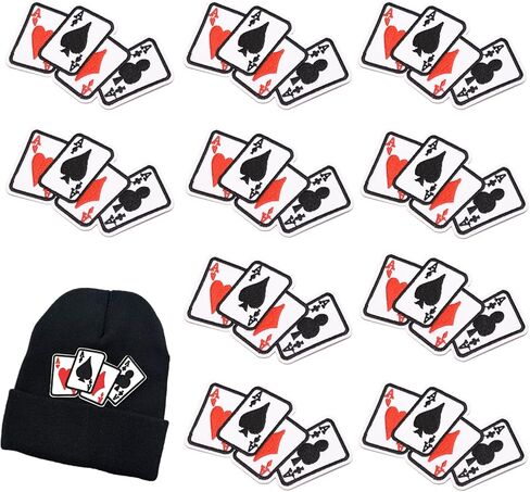 10 قطعة بقع إصلاح الخياطة مضحك بطاقات للعب ملصقات بوكر الملابس بقع DIY بها بنفسك تي شيرت الملابس بقع لمفاهيم الخياطة واللوازم in Kuwait