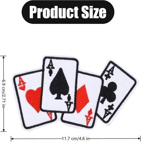 10 قطعة بقع إصلاح الخياطة مضحك بطاقات للعب ملصقات بوكر الملابس بقع DIY بها بنفسك تي شيرت الملابس بقع لمفاهيم الخياطة واللوازم in Kuwait