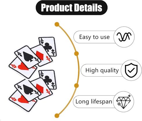 10 قطعة بقع إصلاح الخياطة مضحك بطاقات للعب ملصقات بوكر الملابس بقع DIY بها بنفسك تي شيرت الملابس بقع لمفاهيم الخياطة واللوازم in Kuwait