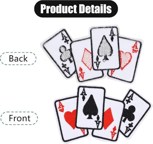 10 قطعة بقع إصلاح الخياطة مضحك بطاقات للعب ملصقات بوكر الملابس بقع DIY بها بنفسك تي شيرت الملابس بقع لمفاهيم الخياطة واللوازم in Kuwait