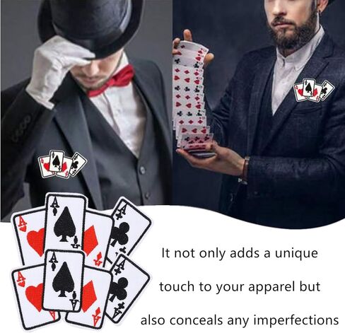 10 قطعة بقع إصلاح الخياطة مضحك بطاقات للعب ملصقات بوكر الملابس بقع DIY بها بنفسك تي شيرت الملابس بقع لمفاهيم الخياطة واللوازم in Kuwait