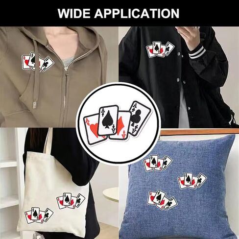 10 قطعة بقع إصلاح الخياطة مضحك بطاقات للعب ملصقات بوكر الملابس بقع DIY بها بنفسك تي شيرت الملابس بقع لمفاهيم الخياطة واللوازم in Kuwait