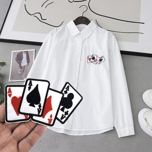 10 قطعة بقع إصلاح الخياطة مضحك بطاقات للعب ملصقات بوكر الملابس بقع DIY بها بنفسك تي شيرت الملابس بقع لمفاهيم الخياطة واللوازم in Kuwait