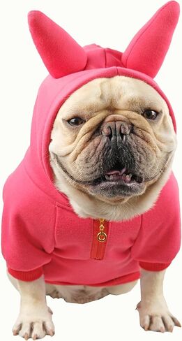 French Bulldog Clothes Sweaters, Frenchie Clothes Dog Hoodie for Small Medium Dogs Girl Boy, Fleece Puppy Sweater Cold Weather Winter Coats, Purple,M in Saudi Arabia